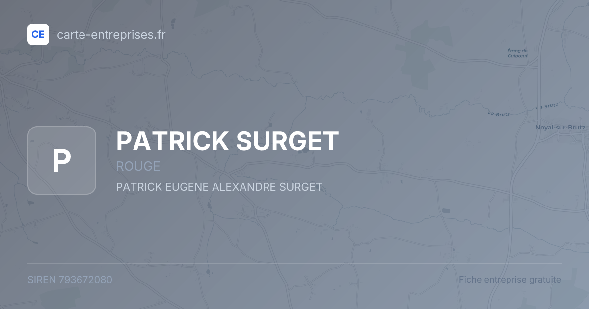PATRICK SURGET — 793672080 — fiche entreprise