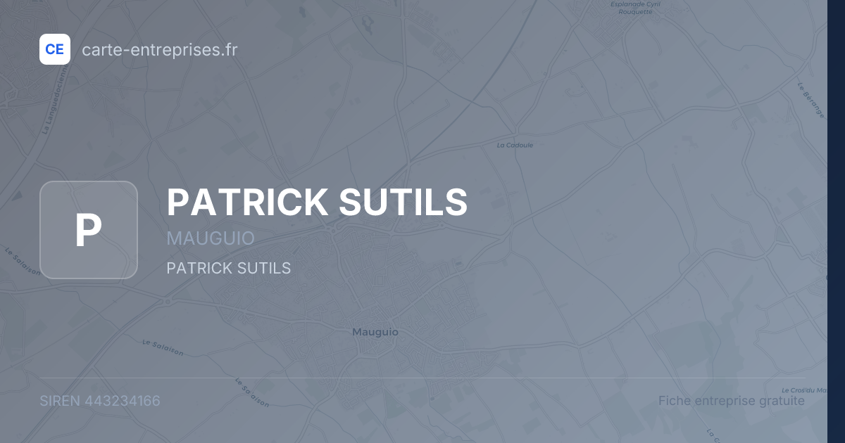 PATRICK SUTILS — 443234166 — fiche entreprise