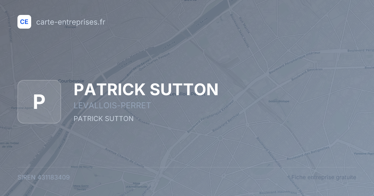 PATRICK SUTTON — 431183409 — fiche entreprise