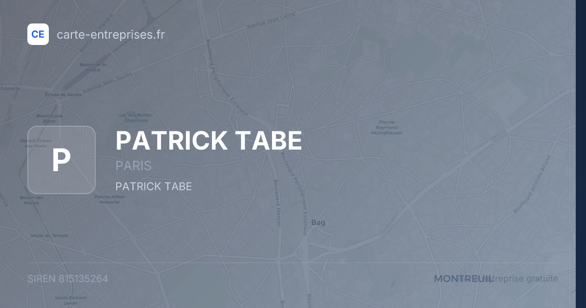 PATRICK TABE — 815135264 — fiche entreprise