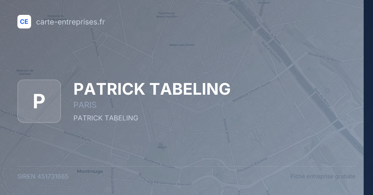 PATRICK TABELING — 451731665 — fiche entreprise