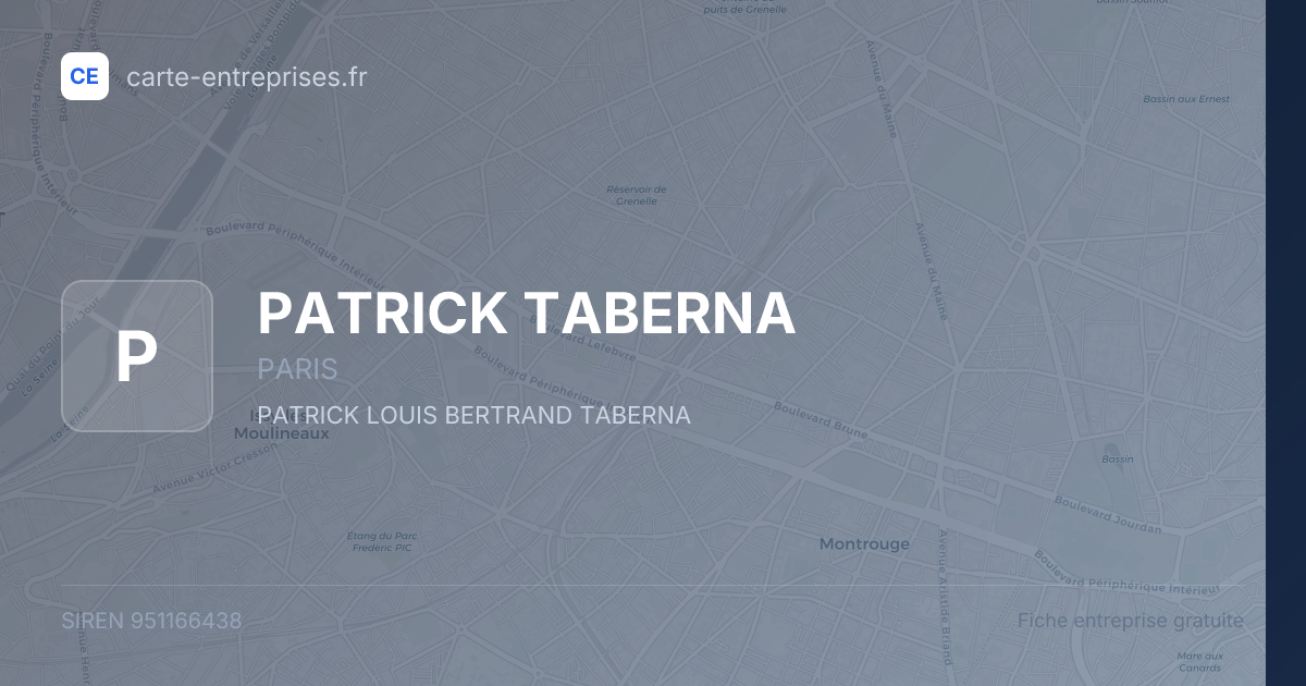 PATRICK TABERNA — 951166438 — fiche entreprise