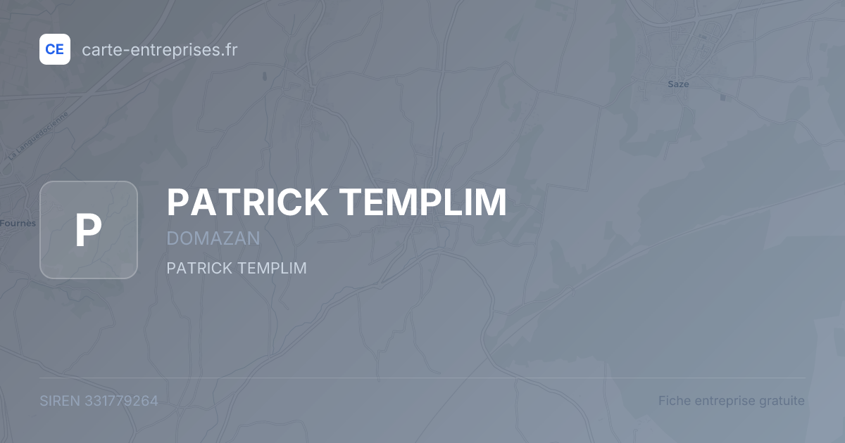 PATRICK TEMPLIM — 331779264 — fiche entreprise