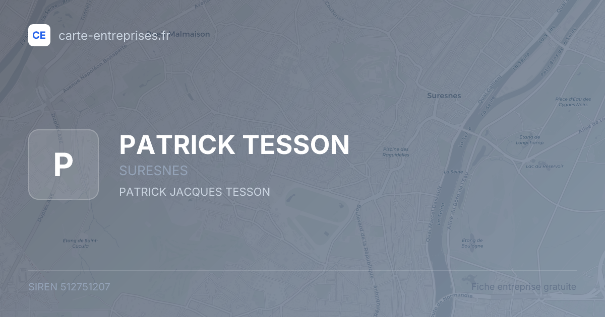 PATRICK TESSON — 512751207 — fiche entreprise