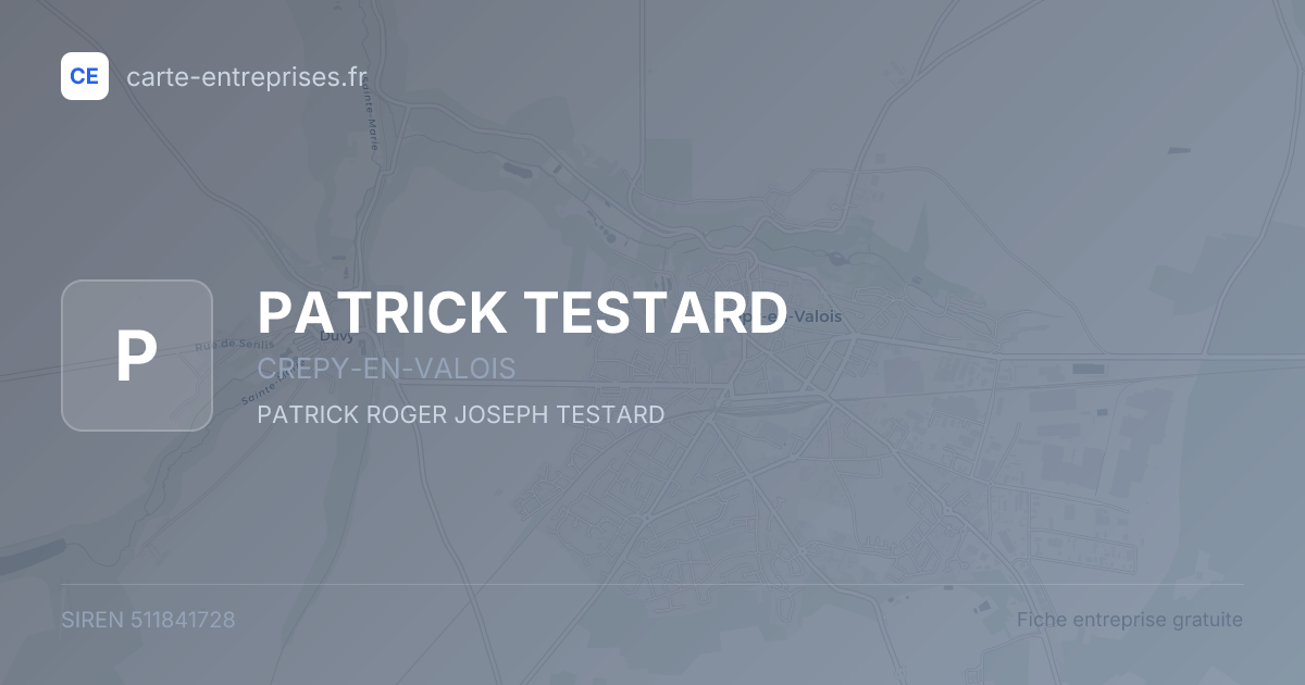 PATRICK TESTARD — 511841728 — fiche entreprise