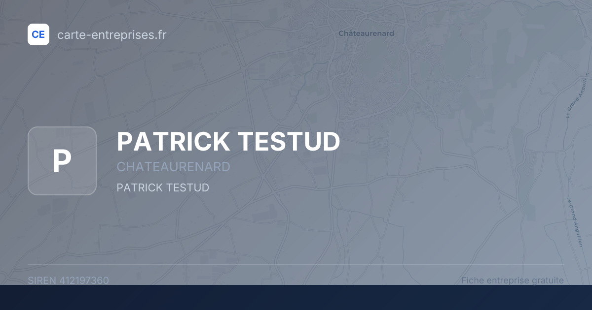 PATRICK TESTUD — 412197360 — fiche entreprise