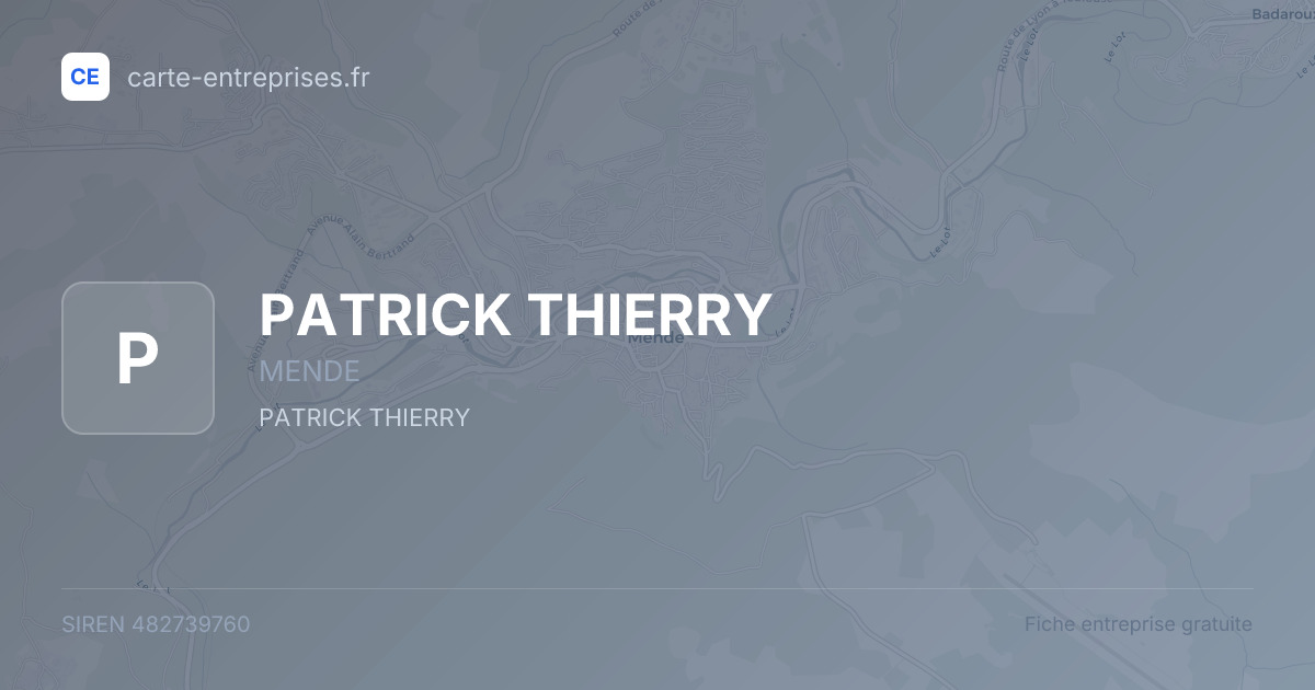 PATRICK THIERRY — 482739760 — fiche entreprise