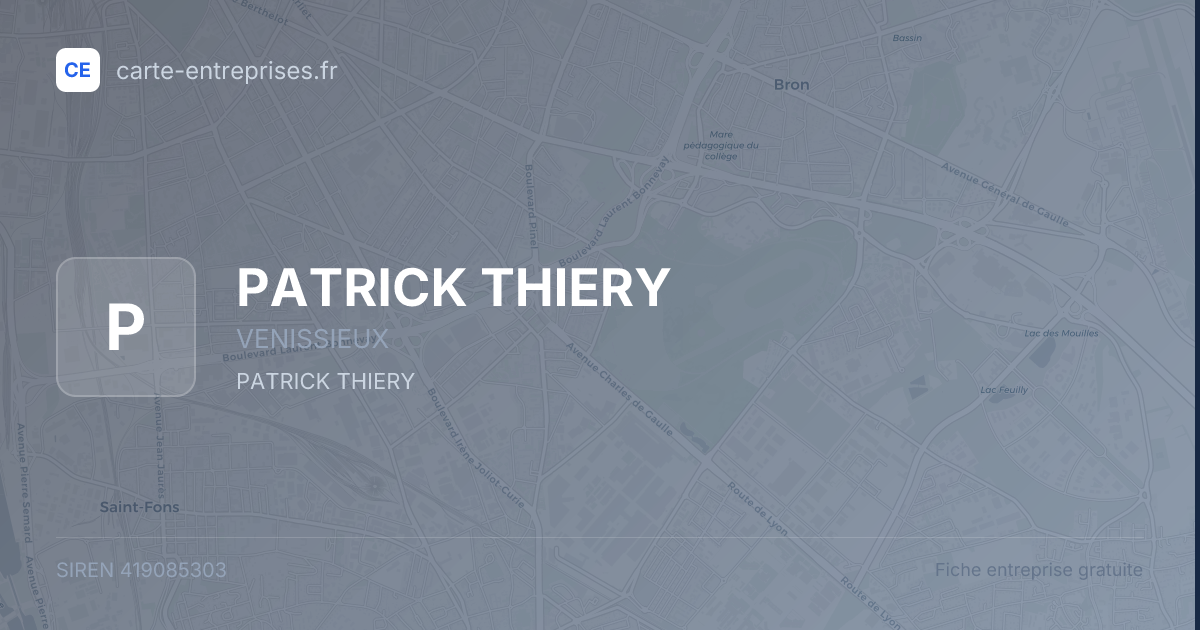 PATRICK THIERY — 419085303 — fiche entreprise