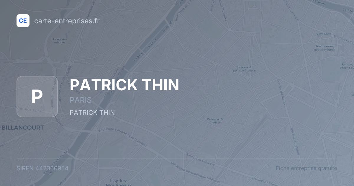 PATRICK THIN — 442360954 — fiche entreprise