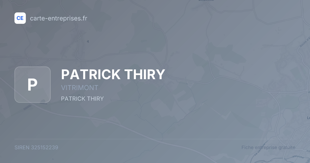 PATRICK THIRY — 325152239 — fiche entreprise