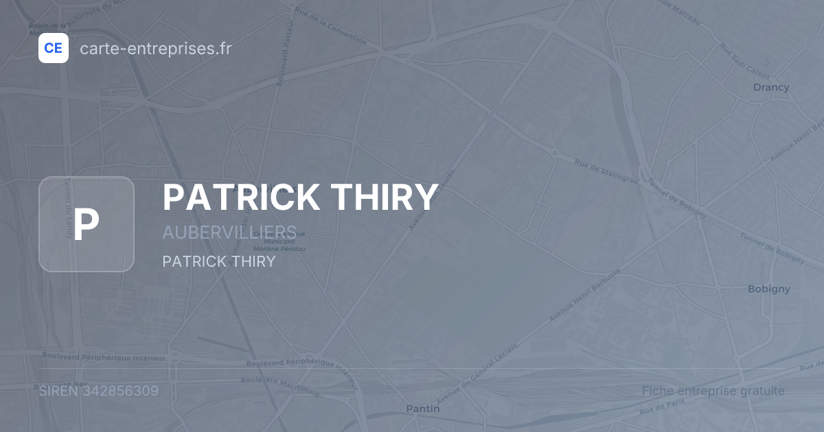PATRICK THIRY — 342856309 — fiche entreprise