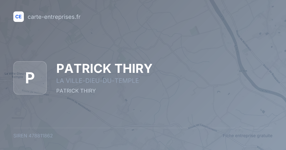 PATRICK THIRY — 478811862 — fiche entreprise