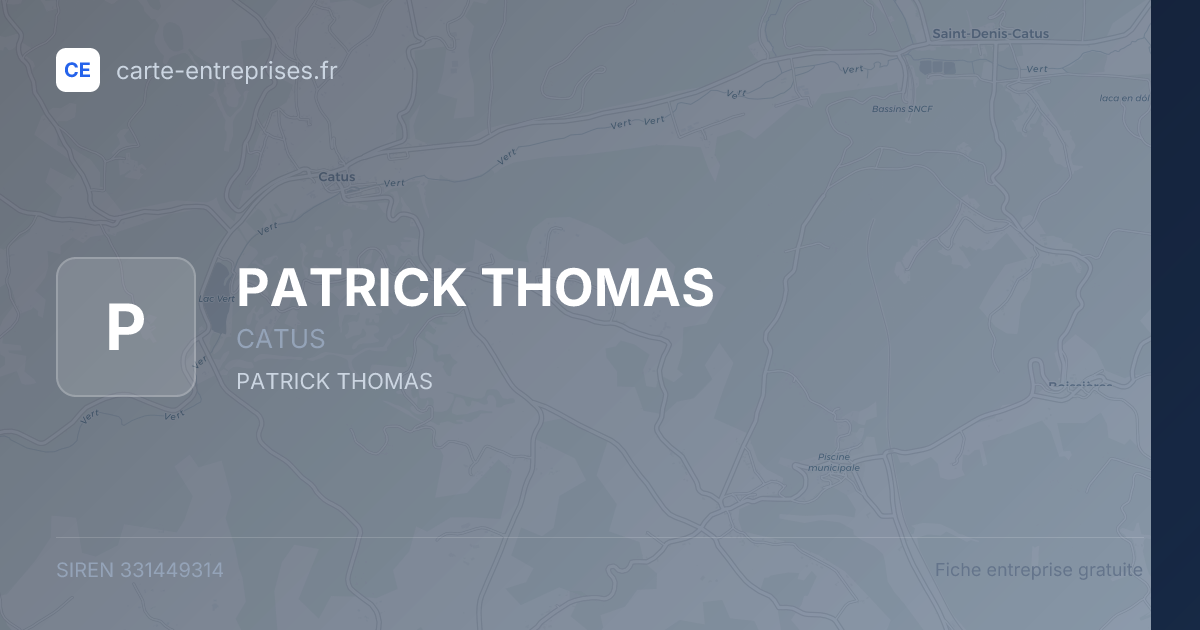 PATRICK THOMAS — 331449314 — fiche entreprise