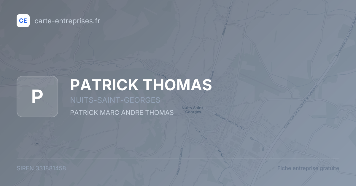 PATRICK THOMAS — 331881458 — fiche entreprise
