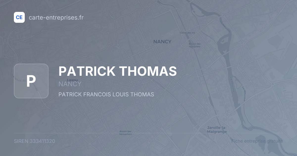 PATRICK THOMAS — 333411320 — fiche entreprise