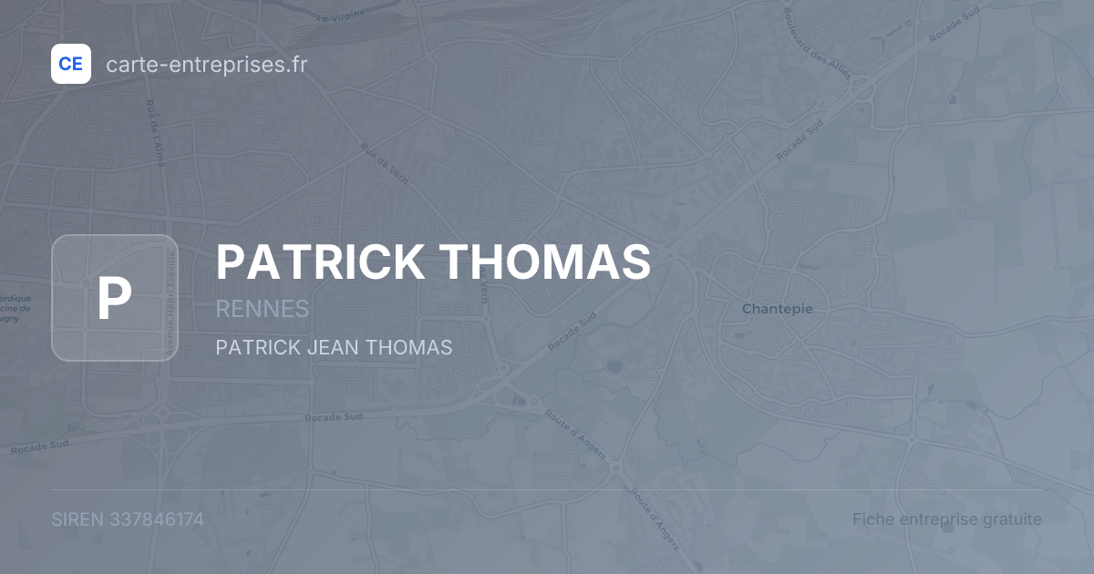 PATRICK THOMAS — 337846174 — fiche entreprise