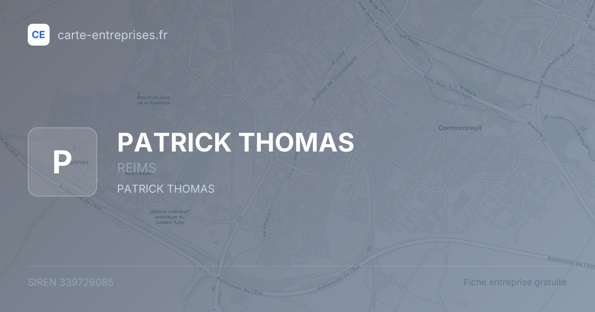 PATRICK THOMAS — 339726085 — fiche entreprise