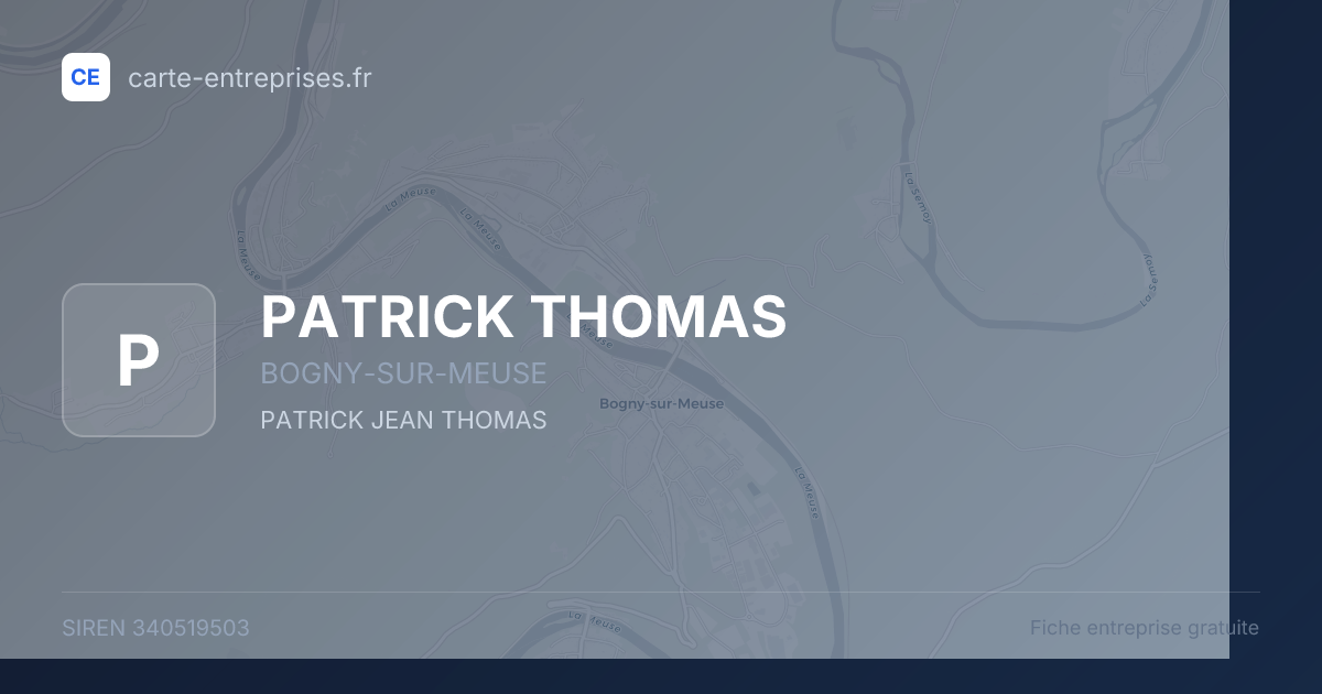 PATRICK THOMAS — 340519503 — fiche entreprise