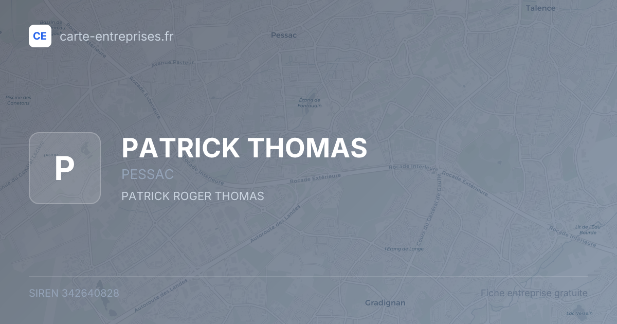 PATRICK THOMAS — 342640828 — fiche entreprise