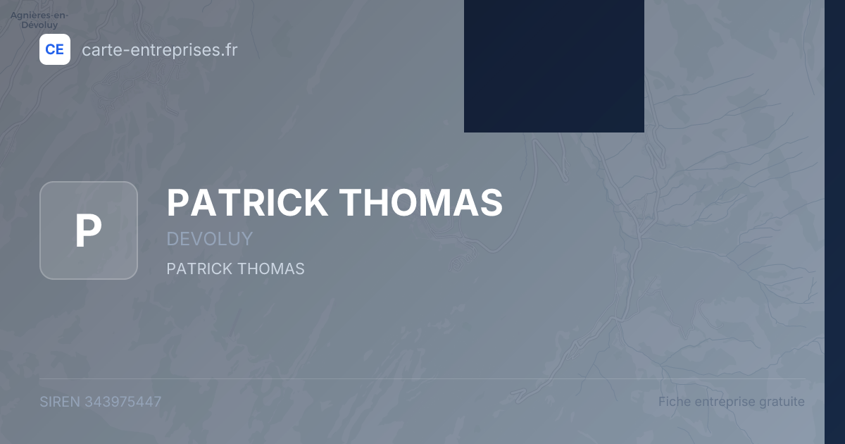 PATRICK THOMAS — 343975447 — fiche entreprise