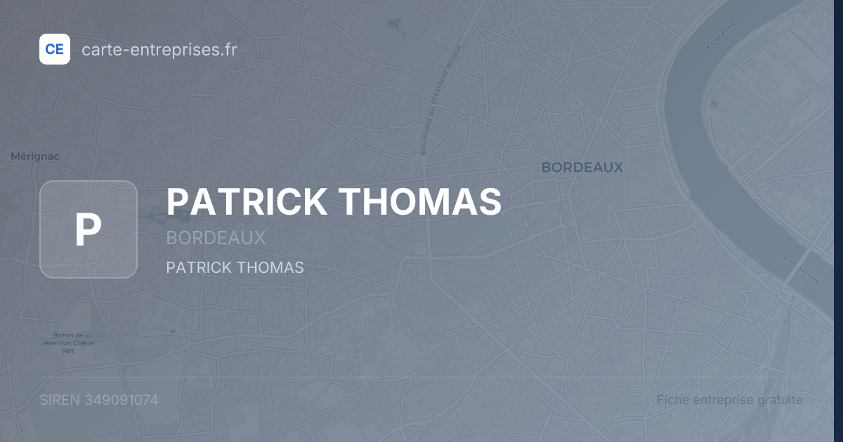 PATRICK THOMAS — 349091074 — fiche entreprise