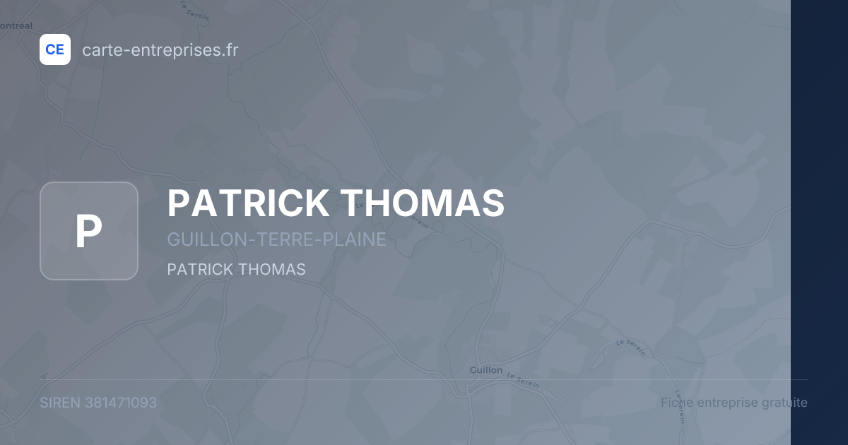 PATRICK THOMAS — 381471093 — fiche entreprise