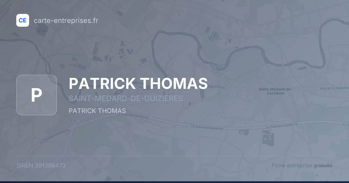 PATRICK THOMAS — 391366473 — fiche entreprise
