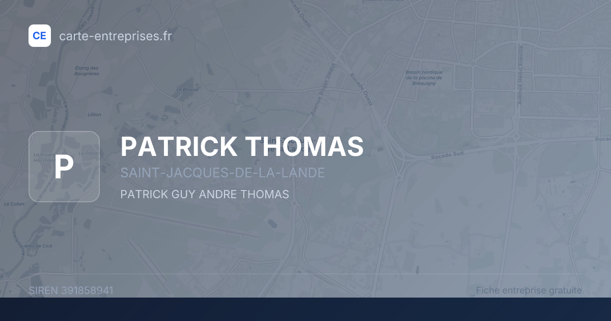 PATRICK THOMAS — 391858941 — fiche entreprise