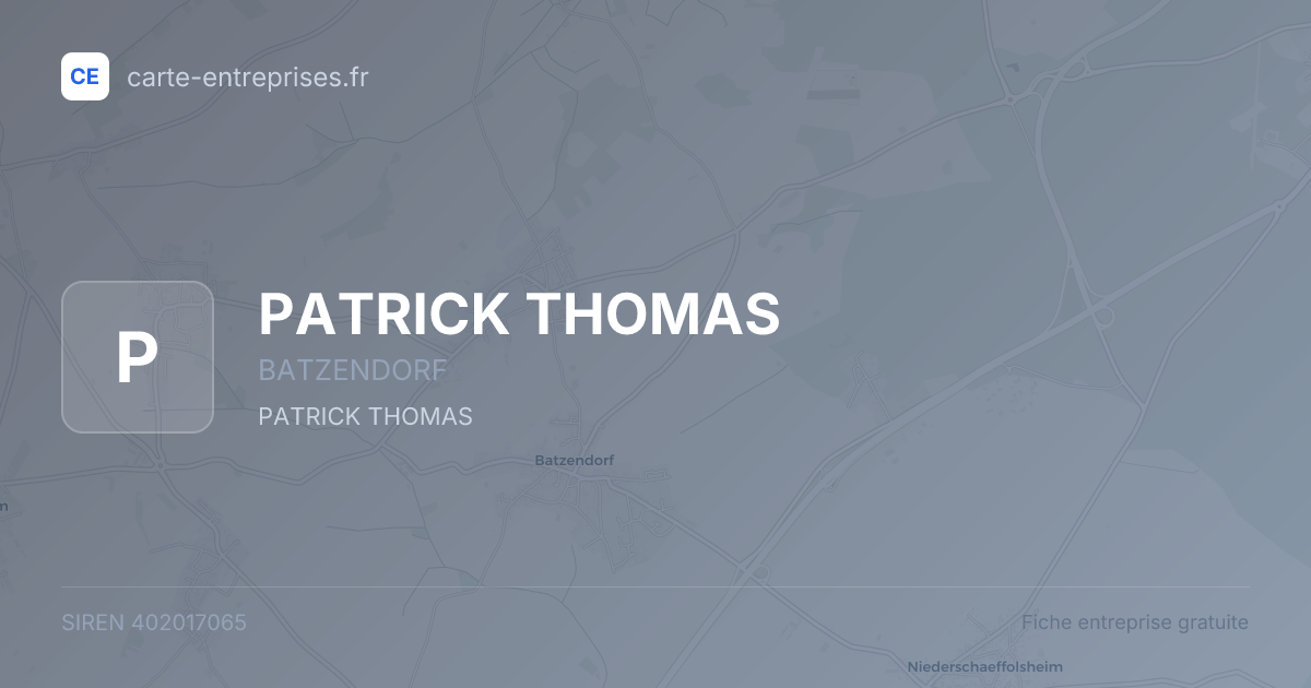 PATRICK THOMAS — 402017065 — fiche entreprise