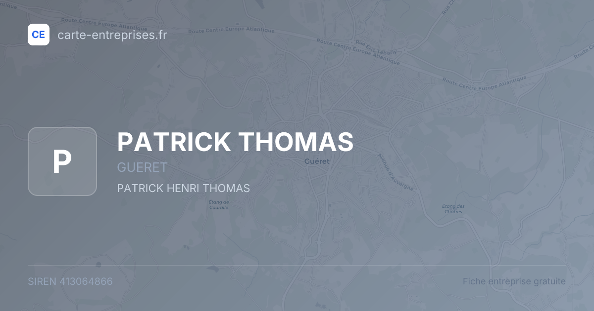 PATRICK THOMAS — 413064866 — fiche entreprise
