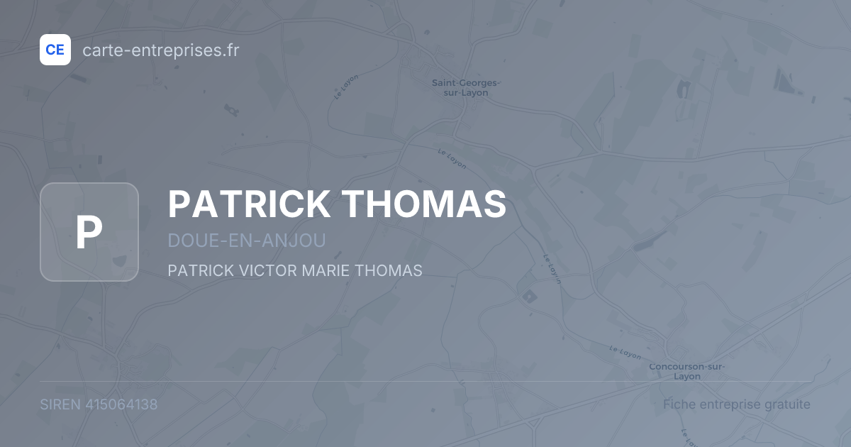 PATRICK THOMAS — 415064138 — fiche entreprise