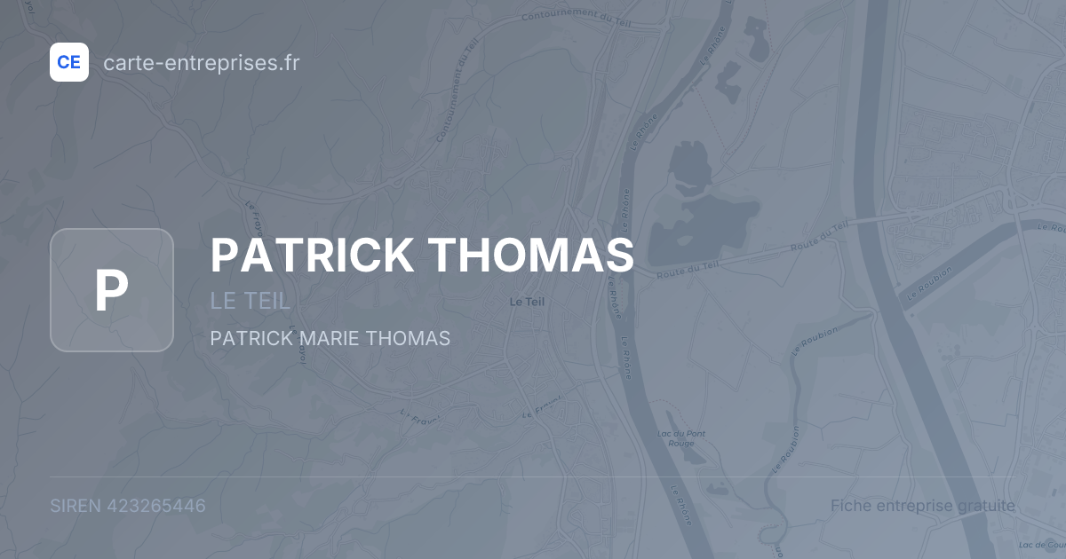 PATRICK THOMAS — 423265446 — fiche entreprise