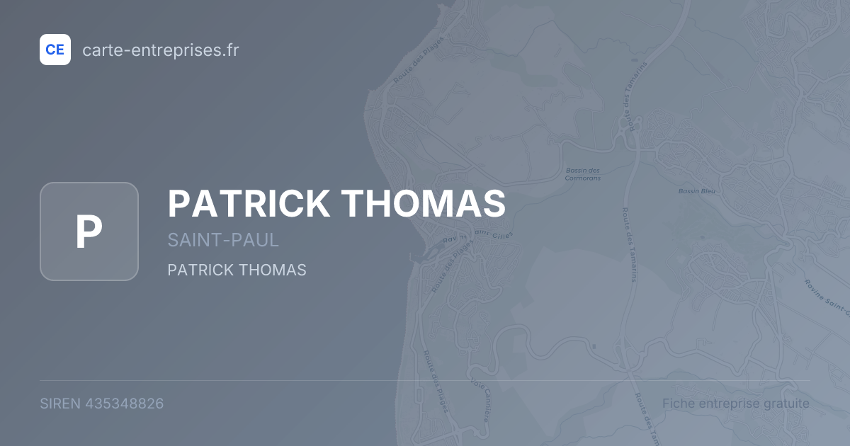 PATRICK THOMAS — 435348826 — fiche entreprise