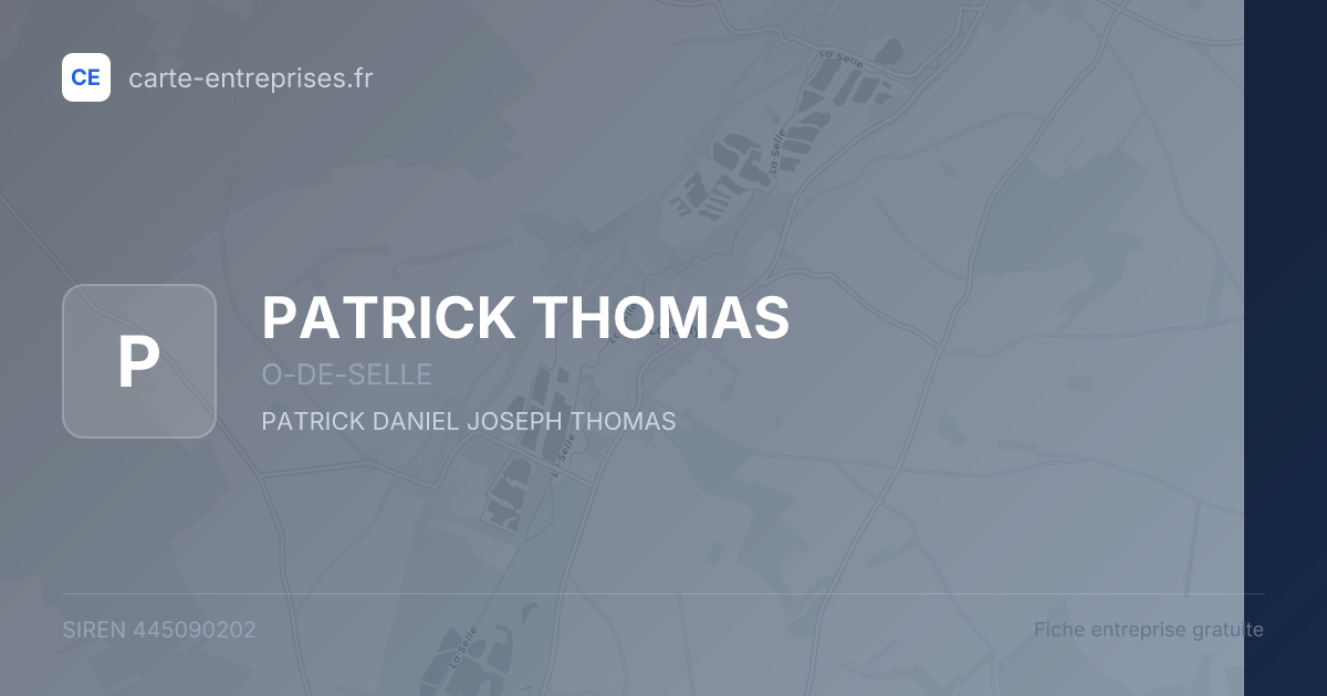 PATRICK THOMAS — 445090202 — fiche entreprise