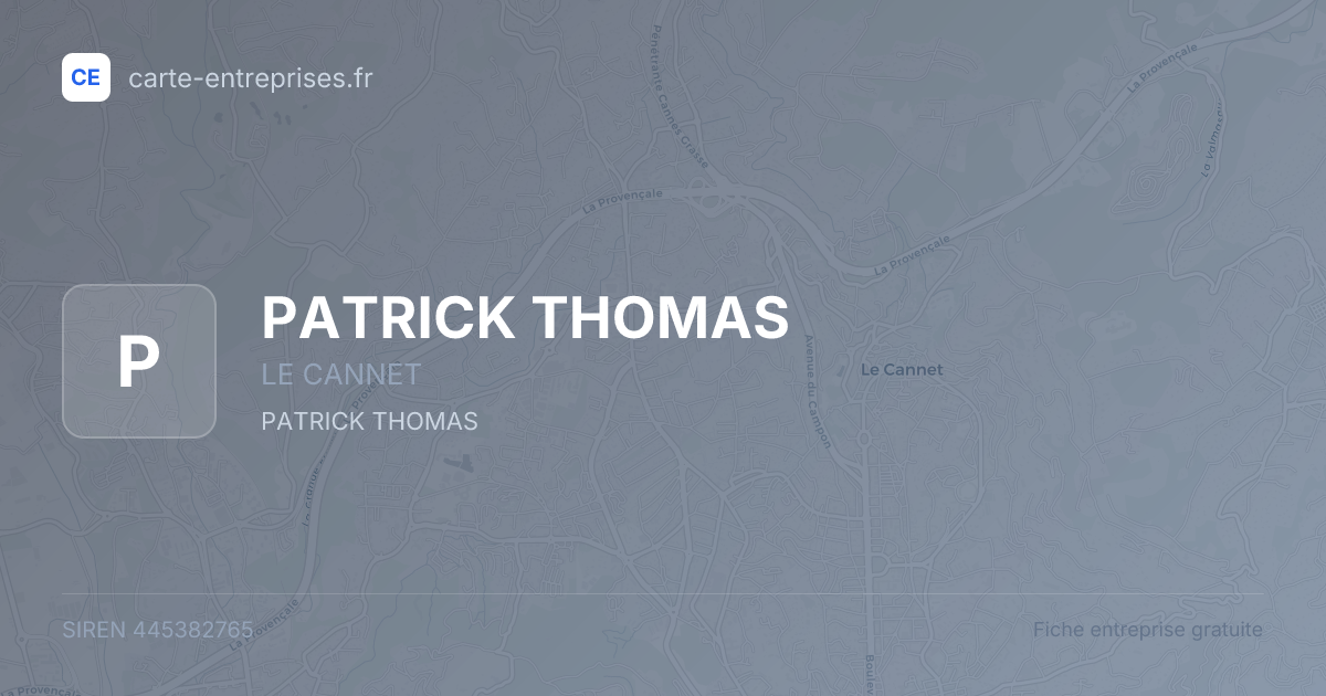 PATRICK THOMAS — 445382765 — fiche entreprise