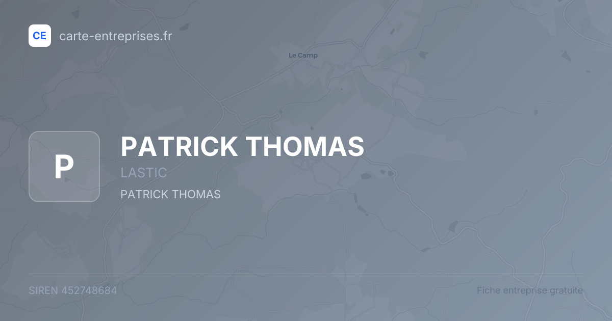 PATRICK THOMAS — 452748684 — fiche entreprise