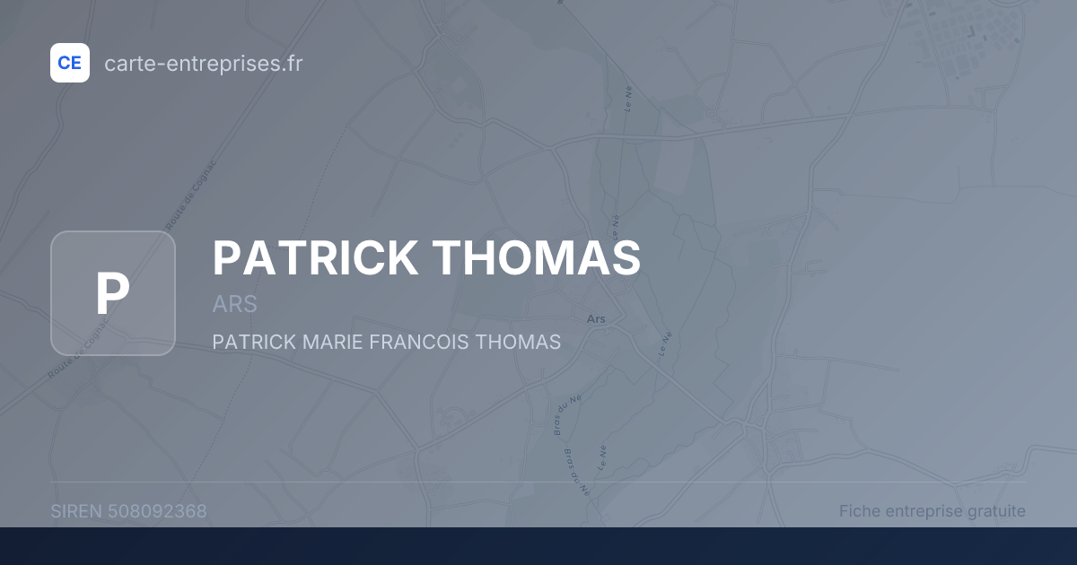 PATRICK THOMAS — 508092368 — fiche entreprise