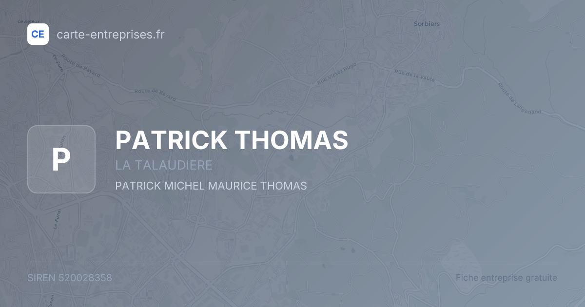 PATRICK THOMAS — 520028358 — fiche entreprise
