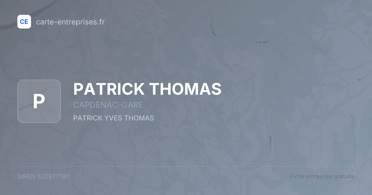 PATRICK THOMAS — 520977190 — fiche entreprise