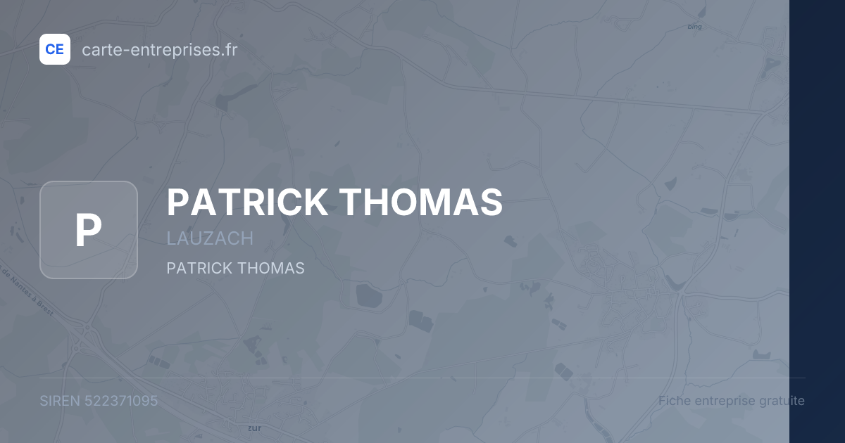 PATRICK THOMAS — 522371095 — fiche entreprise