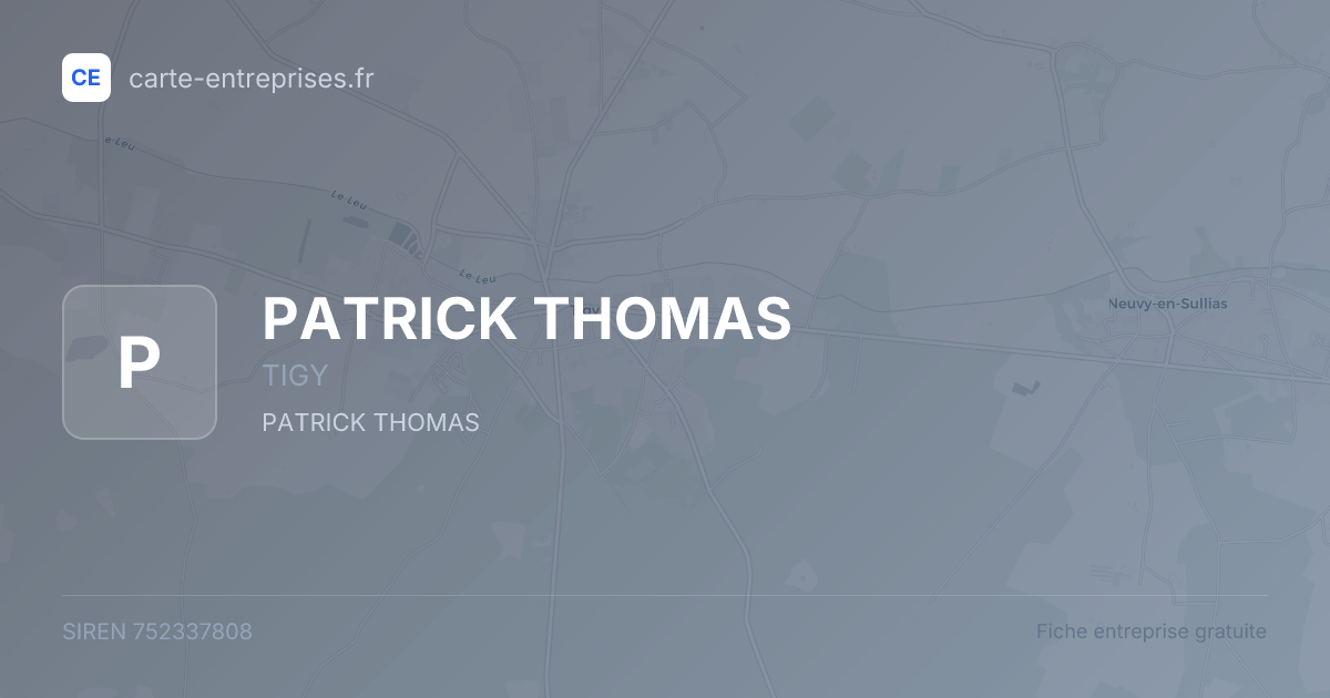 PATRICK THOMAS — 752337808 — fiche entreprise
