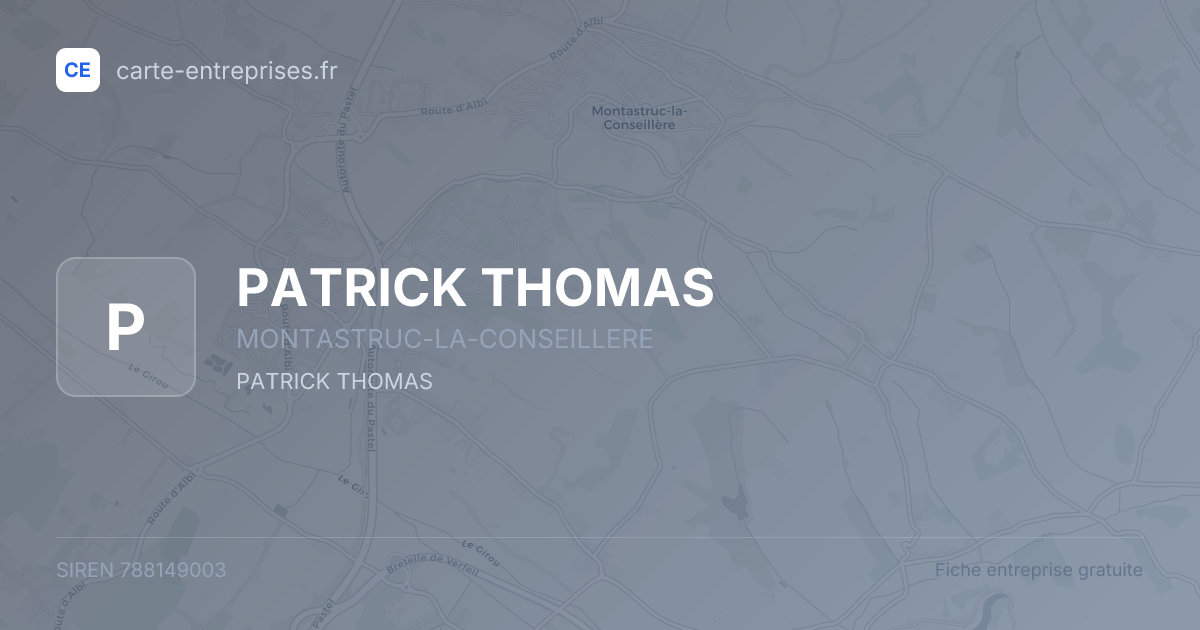 PATRICK THOMAS — 788149003 — fiche entreprise