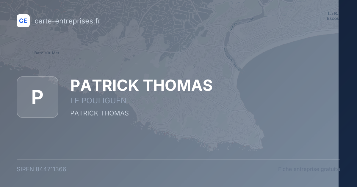 PATRICK THOMAS — 844711366 — fiche entreprise