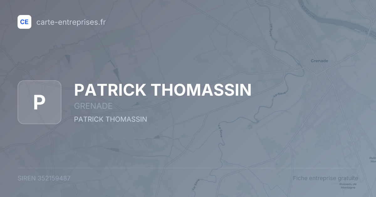 PATRICK THOMASSIN — 352159487 — fiche entreprise