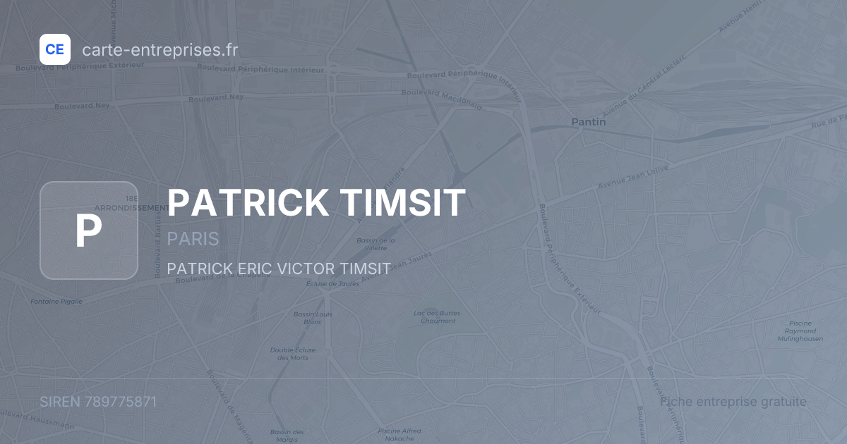 PATRICK TIMSIT — 789775871 — fiche entreprise