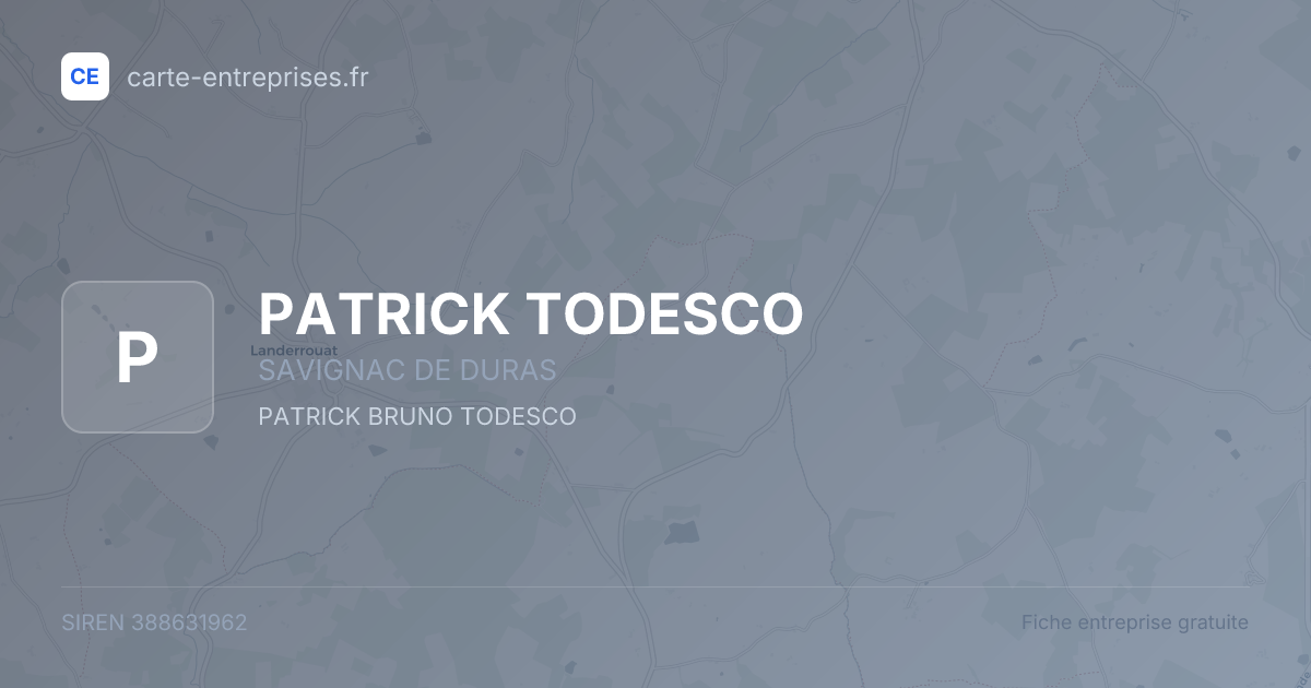 PATRICK TODESCO — 388631962 — fiche entreprise