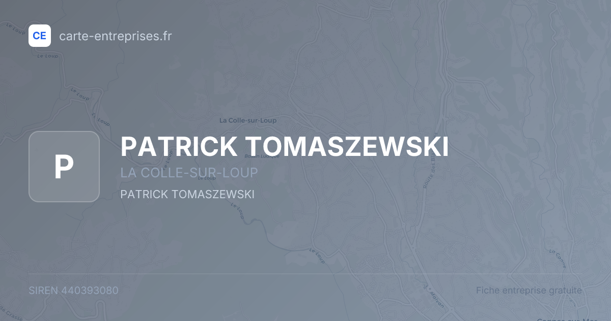PATRICK TOMASZEWSKI — 440393080 — fiche entreprise