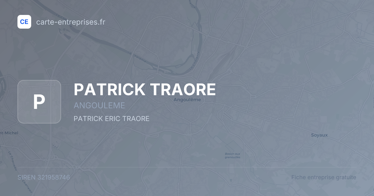 PATRICK TRAORE — 321958746 — fiche entreprise