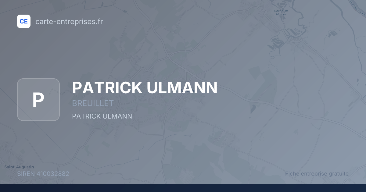 PATRICK ULMANN — 410032882 — fiche entreprise