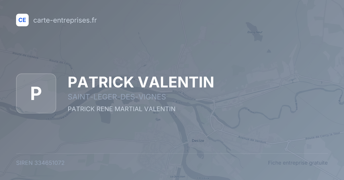 PATRICK VALENTIN — 334651072 — fiche entreprise